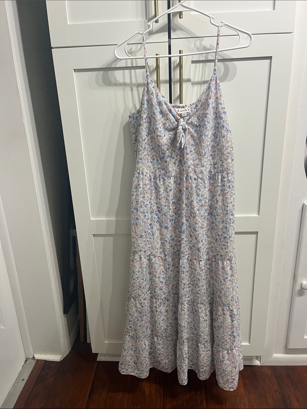 Nanette Lepore Pastel Tie-Front Spaghetti Strap Maxi Dress